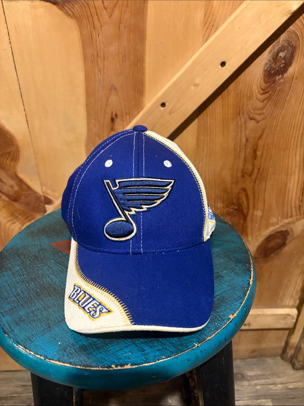 NHL St. Louis Blues Blue and Cream Embroidered Logo Hat